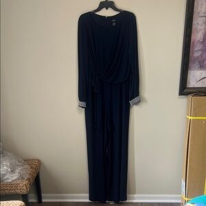 MSK Navy Jumpsuit with Silver Accents